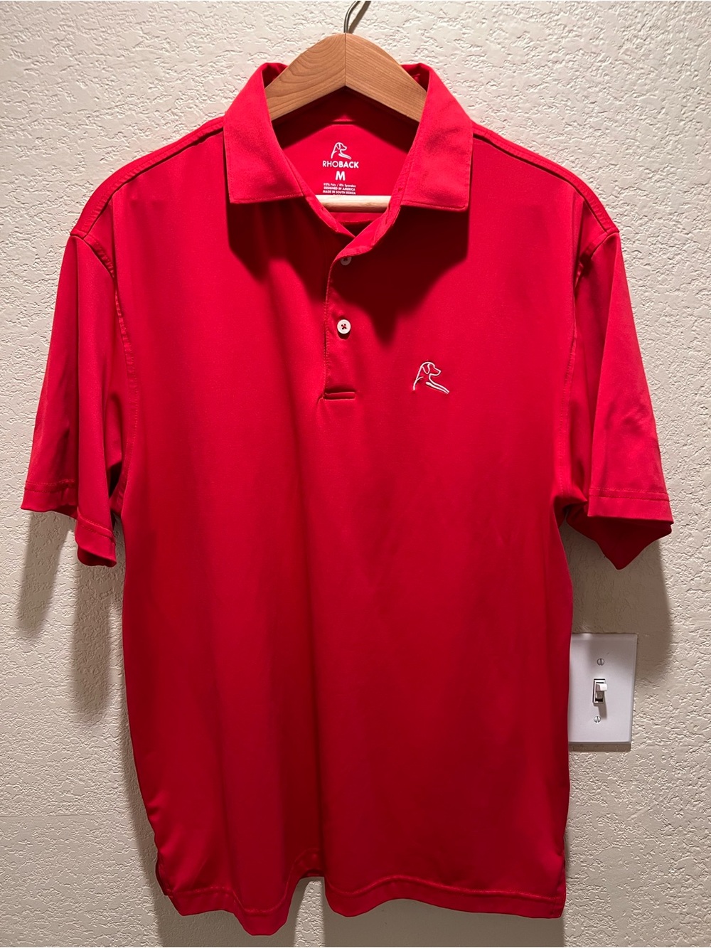 Rhoback Men's Short Sleeve Solid Performance Polo In Red Size M